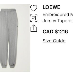 Like new Loewe metallic tapered fashionable sweatpants